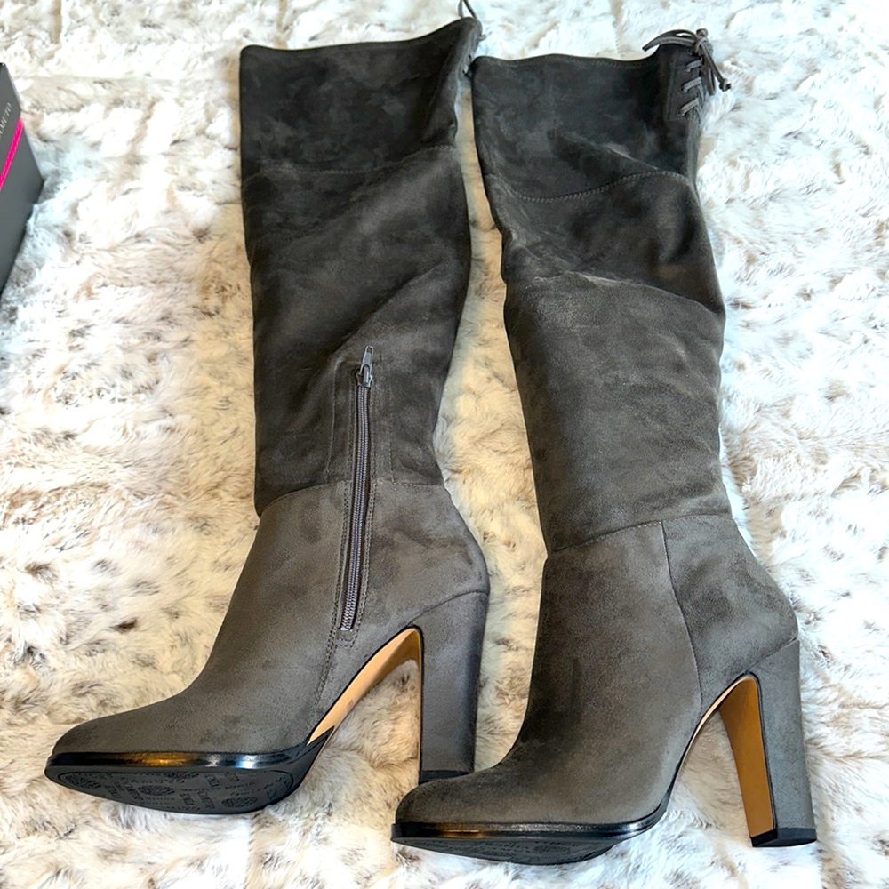 Vince Camuto Cheera stretch microsuede Graystone over the knee boots size 9 1/2